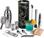 Mixology Bartender Kit: 14-Piece Cocktail Shaker Set - Bar Tool Set for Home and