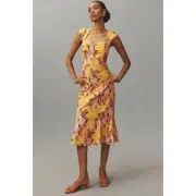 nwt ANTHROPOLOGIE MAEVE sz XL The Cecily in yellow motif