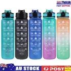 1L Water Bottle Sports Straw Cup with Time Marker Leakproof Water Cup BPA-Free