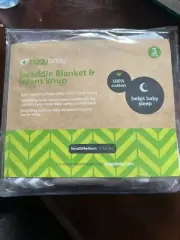 3 Pack Swaddle Blanket Infant Wrap Ziggy Baby, soft cotton S/M 7-14 lbs