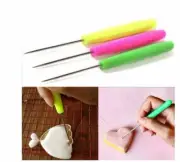 3PC Stainles Steel Needle Modelling Tool Peircing Pricking Clay Polymer 12.5cm