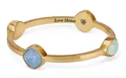 Brighton Brushed Gold Blue Tones Crystal Mercury Bangle Bracelet NWT $128