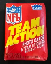 1983 Fleer Team Action NFL Photo Cards Sticker Gum Sealed Unopened Wax Pack