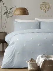 Appletree Duck Egg Blue Dot Garden 100% Pure Cotton Duvet Cover and Pillowcase Set (A48701) | $81 - $138