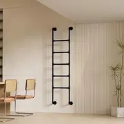 Wall Mounted Metal Step Ladder for Home Loft, 6.6FT/ 2M 9.8FT/3M Height Entrance Climb Ladder Bunk Bed Ladder, Yopappol Basement Window Well Egress Ladder for Indoor Outdoor(120cm/47in)