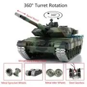 Henglong Leopard2A6 RC Tank 7.0 1/16 3889 360°RTR IR Barrel Recoil Metal Idler