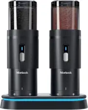 Salt and Pepper Grinder Set with Base, Black