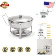 Versatile 4-Quart Stainless Steel Chafer Set - Perfect for Buffets and Potlucks