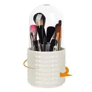 Makeup Brush Holder Organizer -360° Rotating Multi-Functional Pen White+B