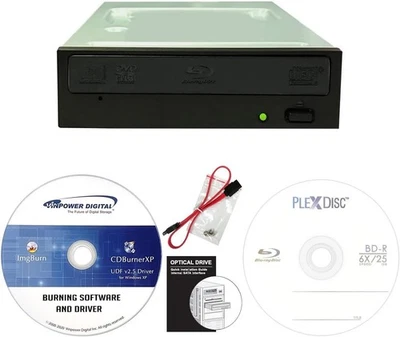 Digital Pioneer BDR-212V 16X Blu-ray DVD CD Internal Burner Drive Bundle