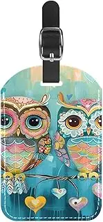 [YTYVAGT] Luggage Tag,Luggage Tags for Suitcases,Backpack Suitcase Tags,1-Pc,Two Owls Heart Colored