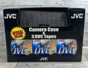 Vintage JVC Camera Case & 3 DVC Mini DV Tapes 60 Min NOS New In Box NICE!