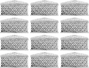 12 Pcs Candy Boxes, Square Treasure Chest Shape Candy Boxes Hollow Plastic Candy Gift ContainerWedding Party Favors(Silver)