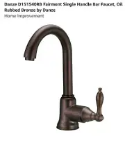 Danze D151540RB Fairmont Single Handle Bar Faucet, Oil Rubbed Bronze