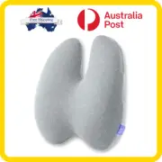 Cushion Lab Lumbar Pillow Ergonomic Support Lower Back Pain Relief w Strap Grey