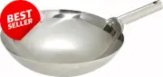 Stainless Steel Welded Joint Wok, 14-Inch