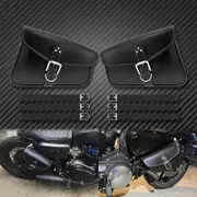 Motorcycle Saddlebag Leather Tool Luggage Side Bags Storage For Harley Sportster XL 1200 883 Cafe Racer Dyna Touring Softail FLH Left Right Bags