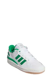 adidas Kids' Forum Low Basketball Sneaker in White/Green/Cloud White at Nordstrom, Size 4 M