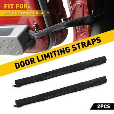 Door Limiting Straps for Jeep Wrangler JK JKU Door Strap with Zipper Black EXC (for: Jeep)