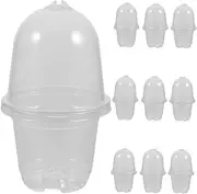 TOGEVAL 10 Sets Nursery Plant Pots with Domes Multipurpose Gardening Containers for Outdoor and Indoor Use for Flower Planting and Home Gardening