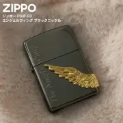 Zippo Oil Lighter Angel's Wings Black Gold Wing Angel Brass Regular Case Japan