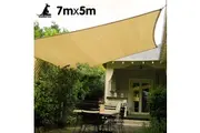 Wallaroo Rectangular Shade Sail 7m x 5m - Sand