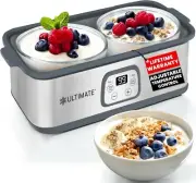 Yogurt Maker with Adjustable Time & Temp Control with Two 1 Quart Containers NEW