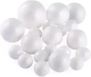 20 Pieces 5 Sizes White Foam Balls Polystyrene Craft Balls Art Decoration Styrofoam Balls
