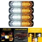 Strobe Amber/White 10-LED Car Truck Emergency Beacon Warn Hazard Flash Light Bar