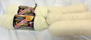 3 SAYELLE OFF WHITE YARN & 3 UNMARKED OFF WHITE SKEINS