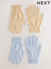 Blue/Ecru Magic Touchscreen Gloves 2 Pack (AA1529) | $10