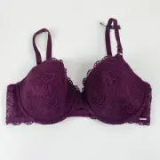 DKNY Bra Womens 36D Purple Adjustable Straps Lace Underwire NWT NEW