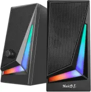 Computer Speakers, PC Speaker for Desktop with RGB Lighting 2.0 Stereo Bass Soun