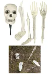 Halloween Decoration Skull & Limb Skeleton Bones Tombstone Garden Graveyard Prop