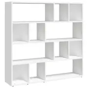 vidaXL Bookcase Room Divider Storage Display Bookshelf White Engineered Wood
