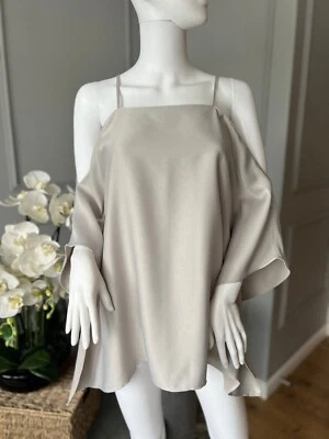 River Island Top Size S Pale Grey Cold Shoulder blouse Top Size S NEW £28