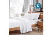 Double Size White Color Poly Cotton Fitted Sheet Flat Sheet Pillowcase Sheet Set