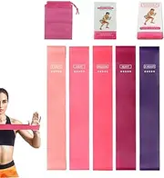 Bands for Working Out - Set of 5 Non-Slip Silicone Workout Bands,Stretching Strap Exercise Bands with Carry Bag for Women, Men, Home, Gym, and