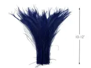 50 Pieces - Navy Blue Bleached & Dyed Peacock Swords Cut Wholesale Feathers Wing