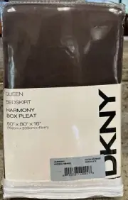 DKNY Harmony Chocolate Brown Queen Box Pleat Bedskirt