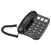 S016+ Big Button Corded Telephone with Speaker Desk Phone Black