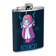 Science Em2 Flask 8oz Stainless Steel Hip Drinking Whiskey