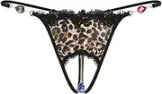 [HOUDISAM] Charm Chain Panties Sexy Diamond Leopard Erotic Underwear Hollow Sexy Lingerie Ladies Underpants Crotchless Thongs Briefs Thong Sexy