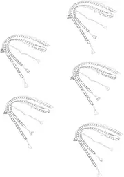 [SHERCHPRY] Hollow Rhinestone Shoulder Chain Dress Belt Versatile Shoulder Straps Table Decoration Rabbit Versatile Belt Waist Belt Love Mirror Shoulder Chain Jewelry Silver Rhinestones