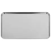 1Pc Stainless Steel Plate Rectangular Tray Practical Flat-bottom Tray (Silver)