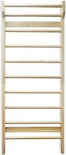 Swedish Ladder Wood Stall Bar Suspension Trainer – Physical Therapy & Gymnastics Ladder w/ 10 Strategic Rods. Solid Pine.
