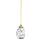 Toltec Odyssey Stem Hung Mini Pendant, Brass, 5" Black Fusion - 2601-NAB-4165