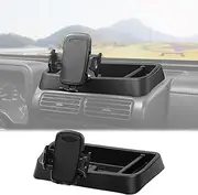 Hoolcar Phone Holder Radio Holder Multi-Functional Walkie Talkie Cell Phone Mount Bracket for 1997-2006 Jeep Wrangler TJ Accessories, Black