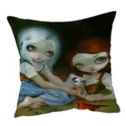 Fairytale Sisters Snow White and Rose Red Cushion Cover
