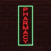 NEW "PHARMACY" w/BORDER VERTICAL 30x12x1 INCH LED FLEX WINDOW INDOOR SIGN 31014